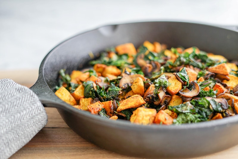 Potato, Mushroom & Kale Skillet